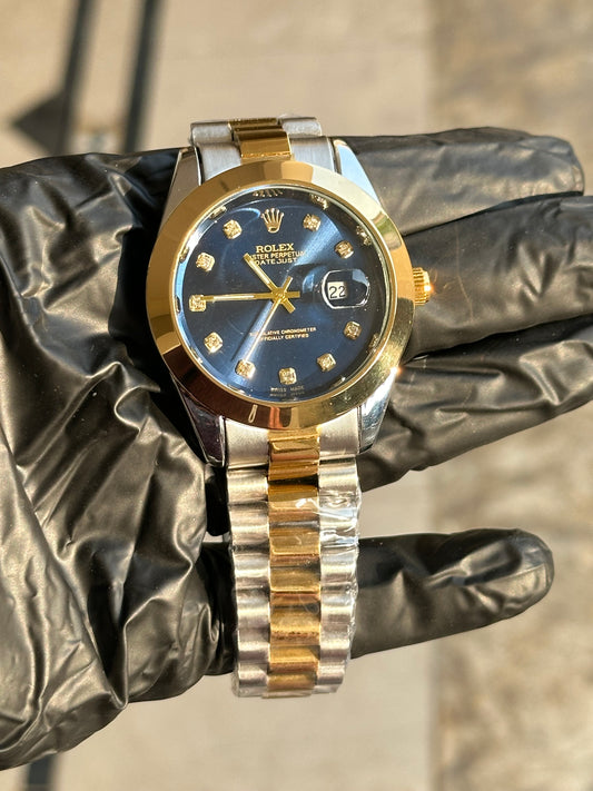 Royal Blue High Grade Limited Edition RLX Series - Smooth Bezel - Ultra Premium Chain