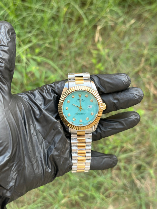 Tiffany Blue High Grade Limited Edition RLX Series - Mineral glass - Ultra premium chain