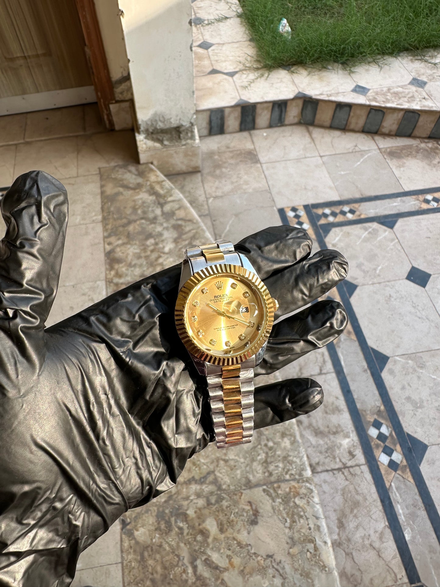 Champagne Gold High Grade RLX Edition - Mineral Glass - Two-Tone Ultra Premium Chain