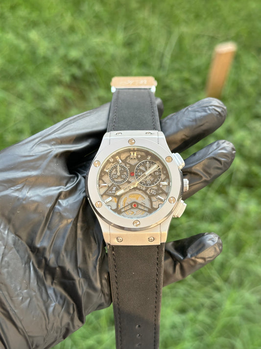 All-Black Skeleton Noir High Grade HB Series - Fusion Edition - Hybrid Leather Strap